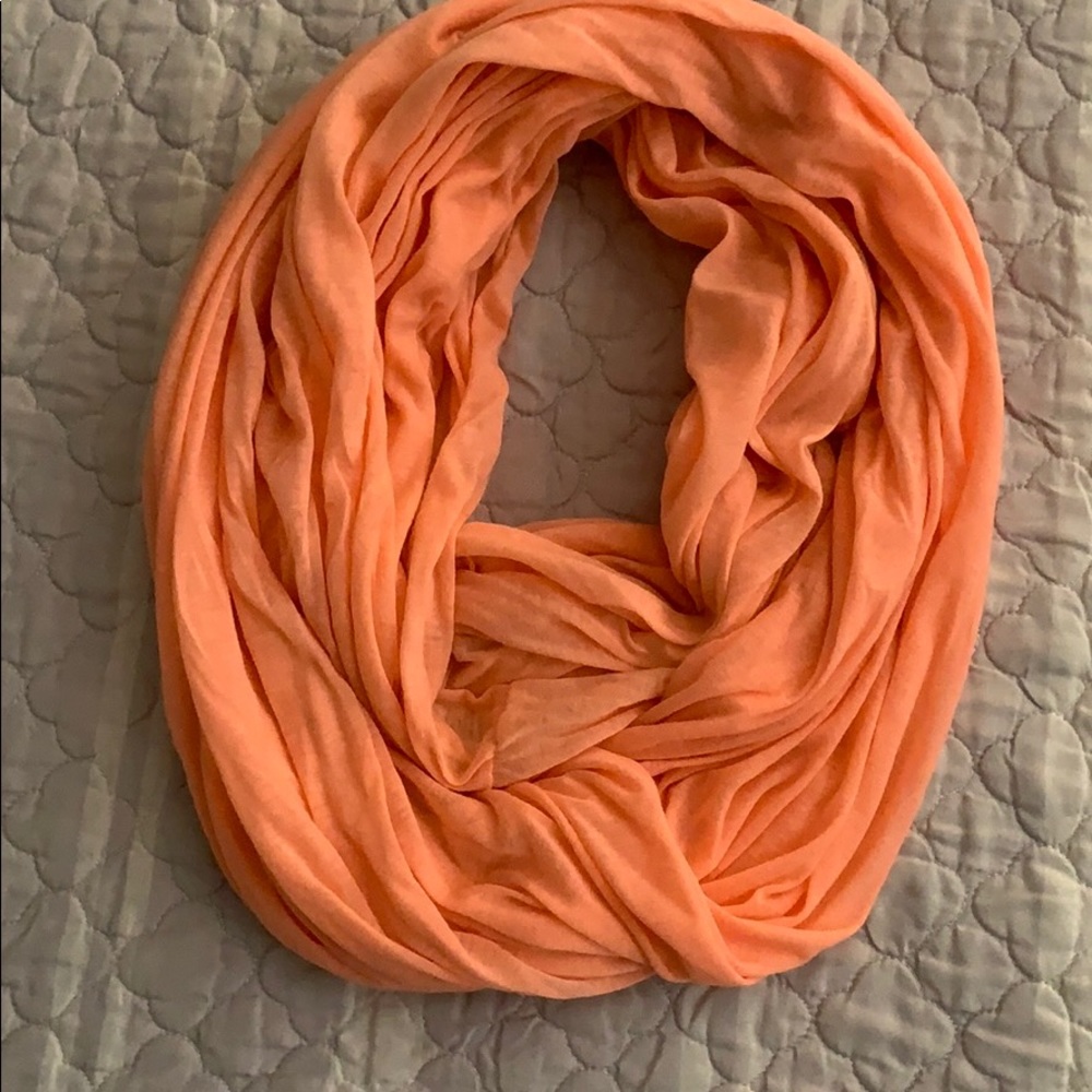 Bright coral, infinity scarf